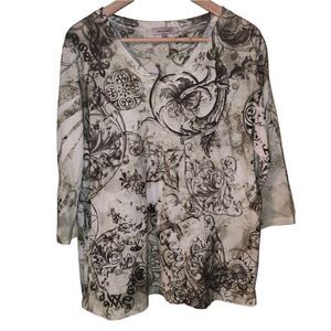 Level Eight Y2K Bling 3/4 Sleeve Blouse